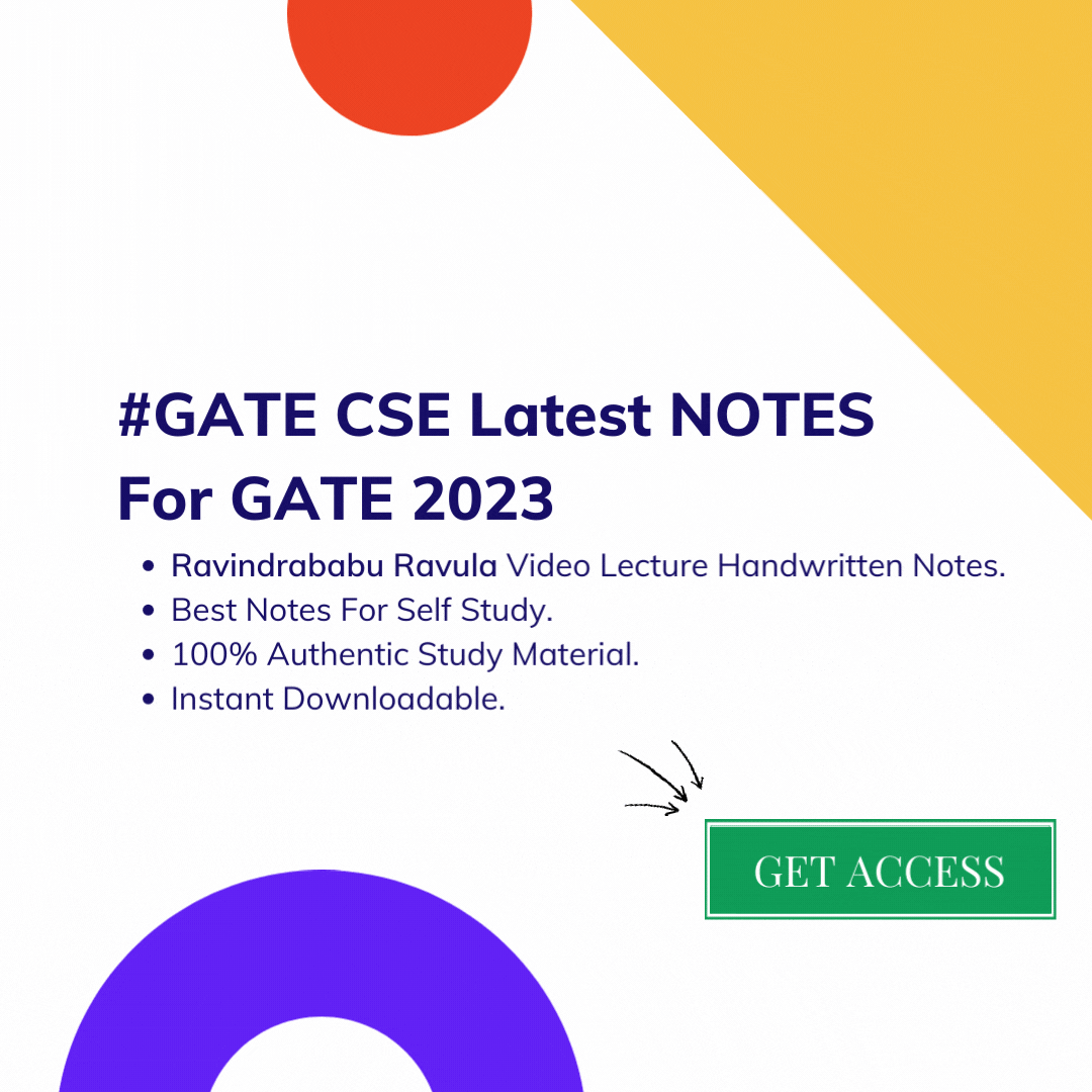 Ravindrababu |Ravula GATE CSE Handwritten Notes For GATE 2023